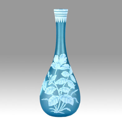 Blue Flower Vase by Thomas Webb