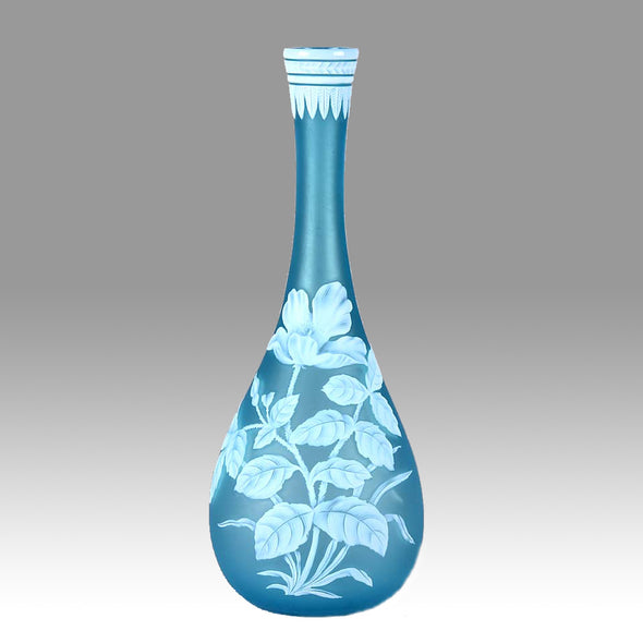 Blue Flower Vase by Thomas Webb