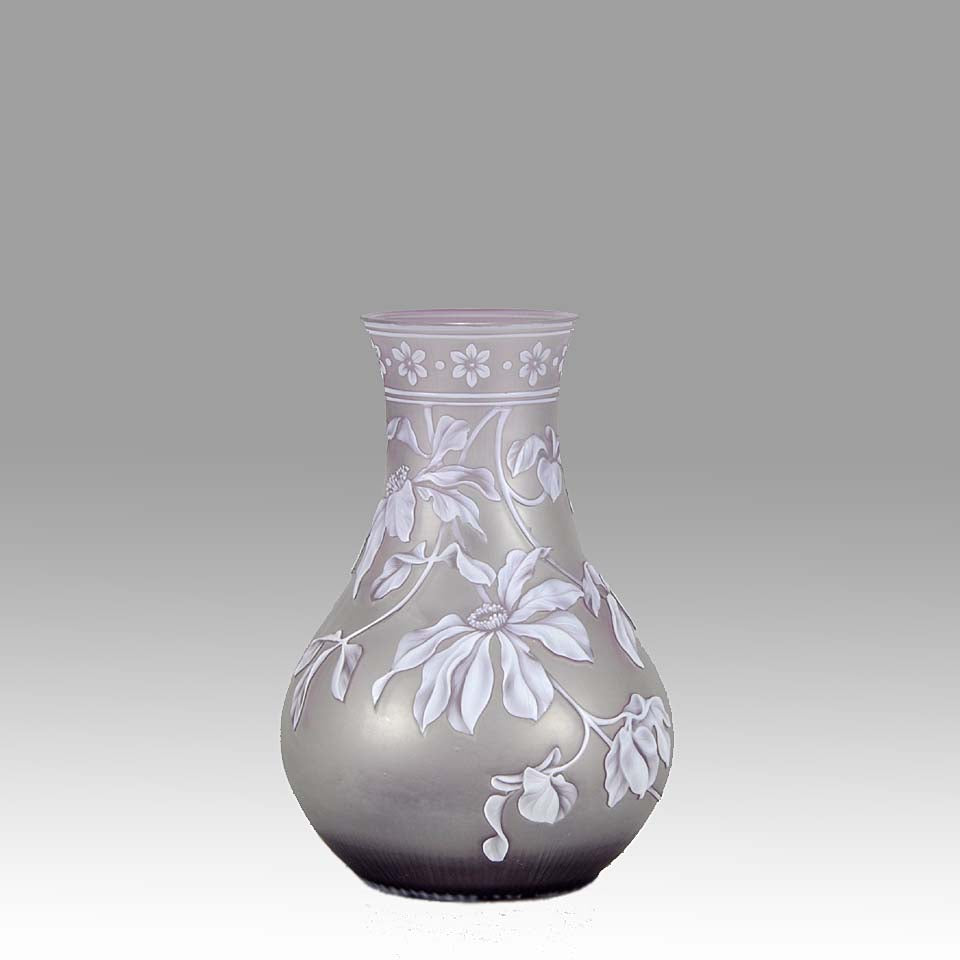 Thomas Webb Lilac Cameo Vase