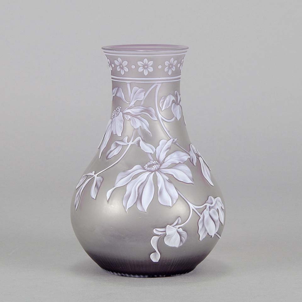 Thomas Webb Lilac Cameo Vase