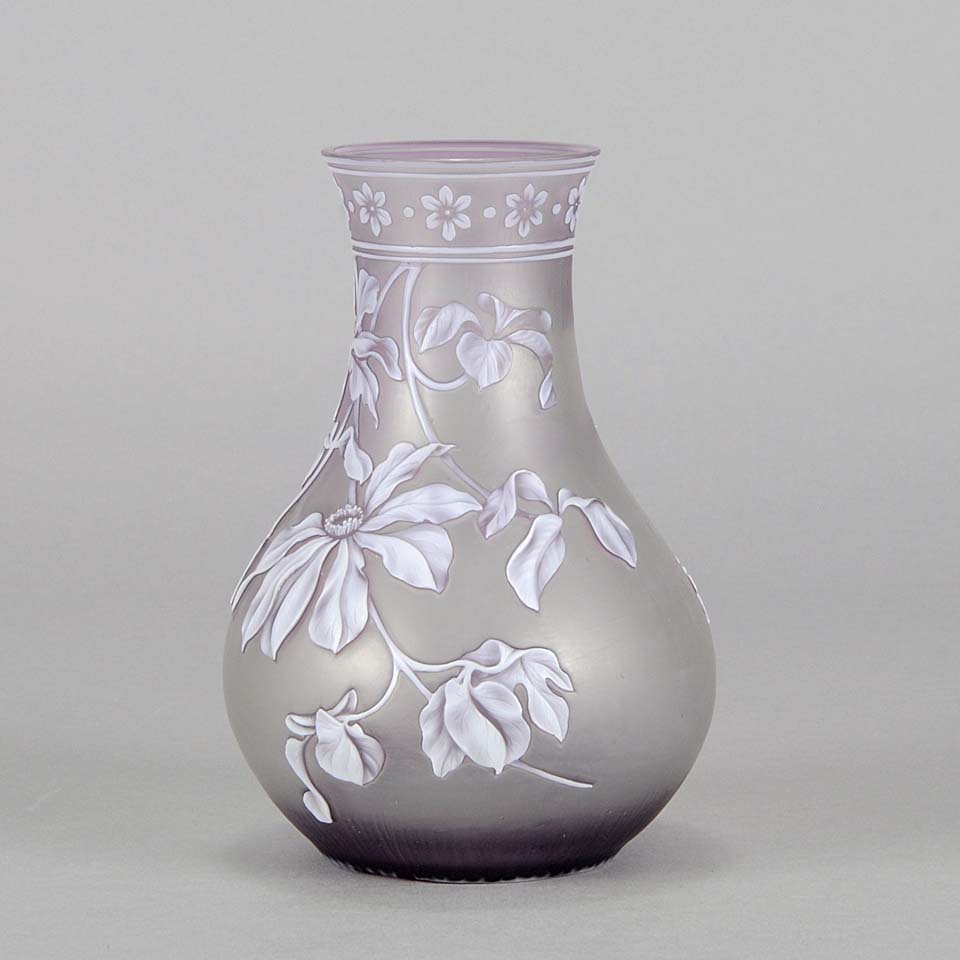 Thomas Webb Lilac Cameo Vase