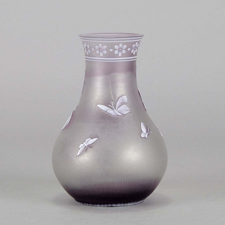 Thomas Webb Lilac Cameo Vase