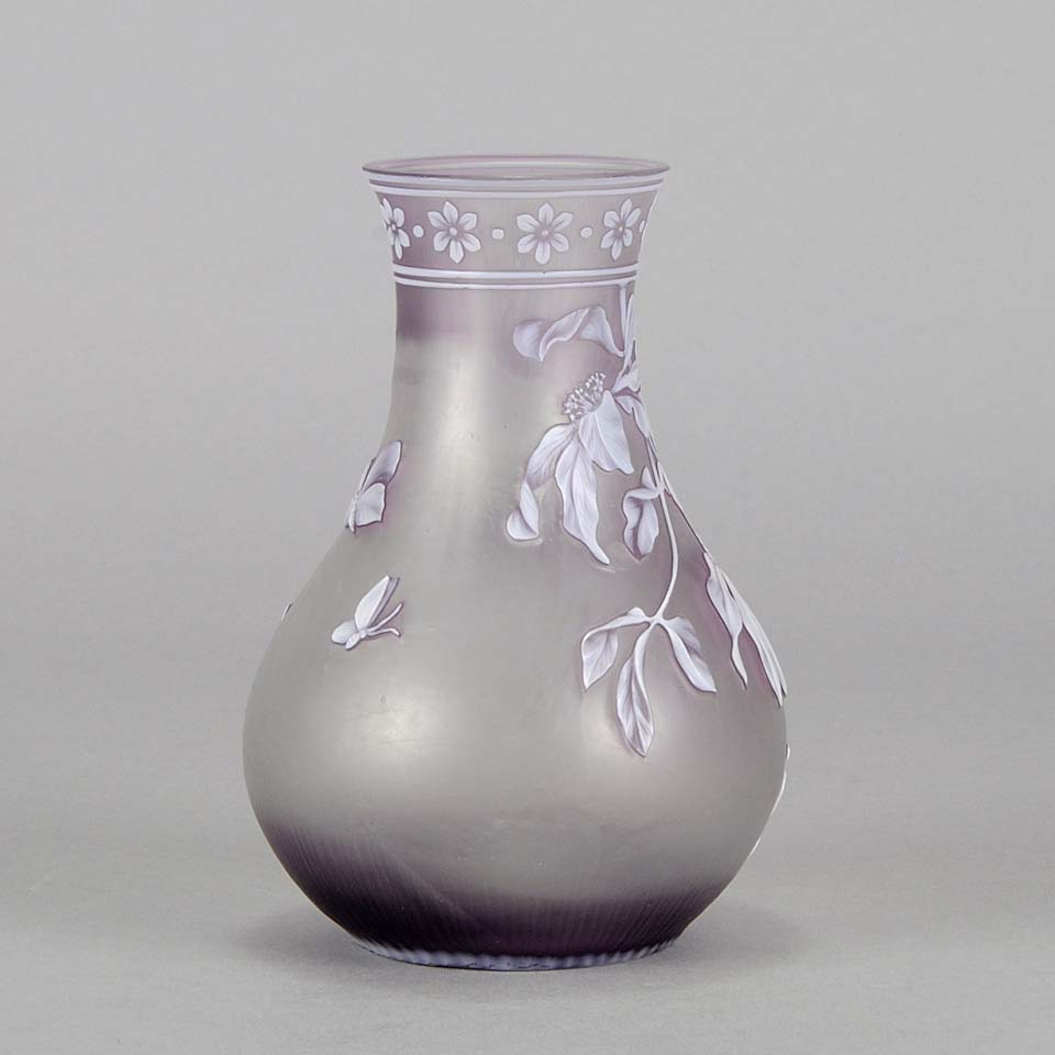 Thomas Webb Lilac Cameo Vase