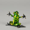 Tim Cotterill Hug - A vibrant limited edition bronze study of a frog balancing on its hind with its frog legs outstretched as if its welcoming a hug - Hickmet Fine Arts