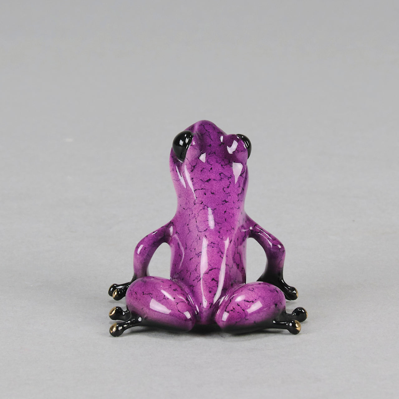 Berry An attractive limited edition bronze study of a purple frog in a seated position exhibiting very fine bright enamel colours by Tim Cotterill - Hickmet Fine Arts