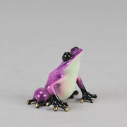 Berry An attractive limited edition bronze study of a purple frog in a seated position exhibiting very fine bright enamel colours by Tim Cotterill - Hickmet Fine Arts