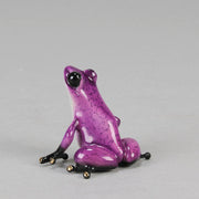 Berry An attractive limited edition bronze study of a purple frog in a seated position exhibiting very fine bright enamel colours by Tim Cotterill - Hickmet Fine Arts