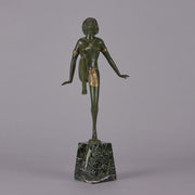 Deco Dancer by Urbain - Art Deco Bronze Sculpture - Hickmet Fine Arts 