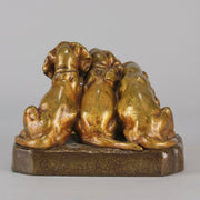 Trois Chiots - Georges Vacossin Bronze - Hickmet Fine Arts 
