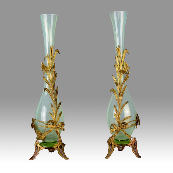 'Opaline Glass and Gilt Bronze Vases'