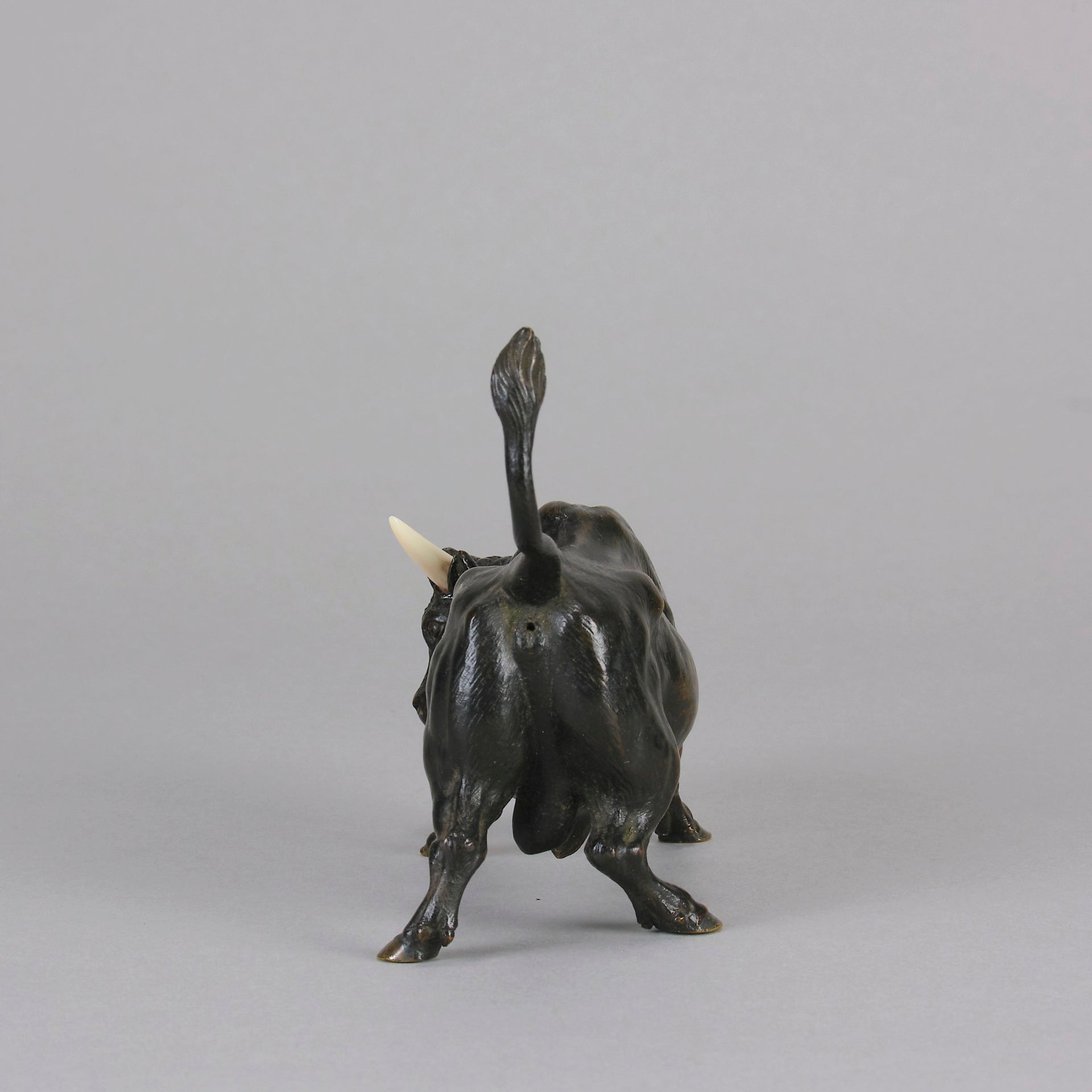 Antique Bronze - Charging Bull - Vienna Bronze - Austrian Bronze - Hickmet Fine Arts