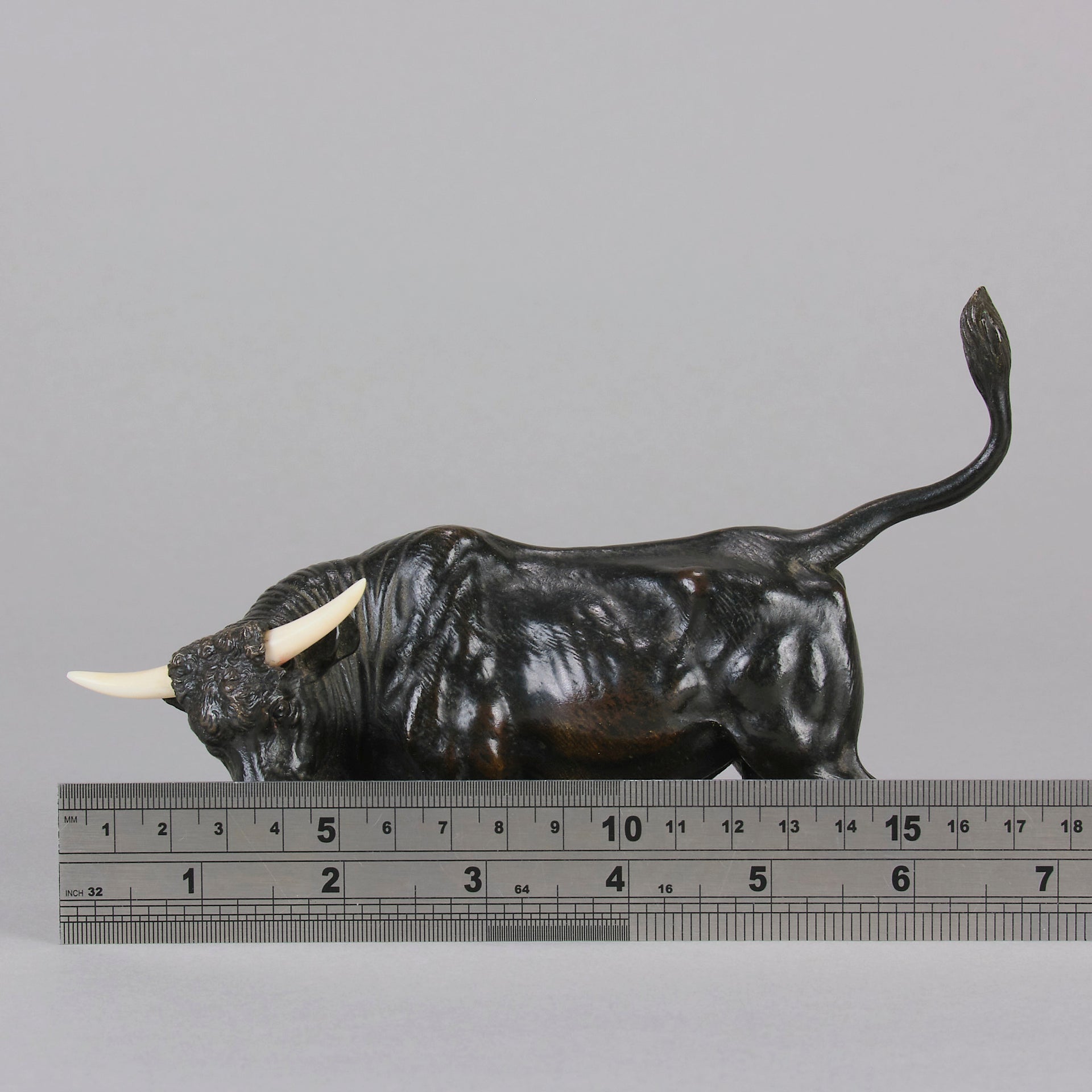 Antique Bronze - Charging Bull - Vienna Bronze - Austrian Bronze - Hickmet Fine Arts
