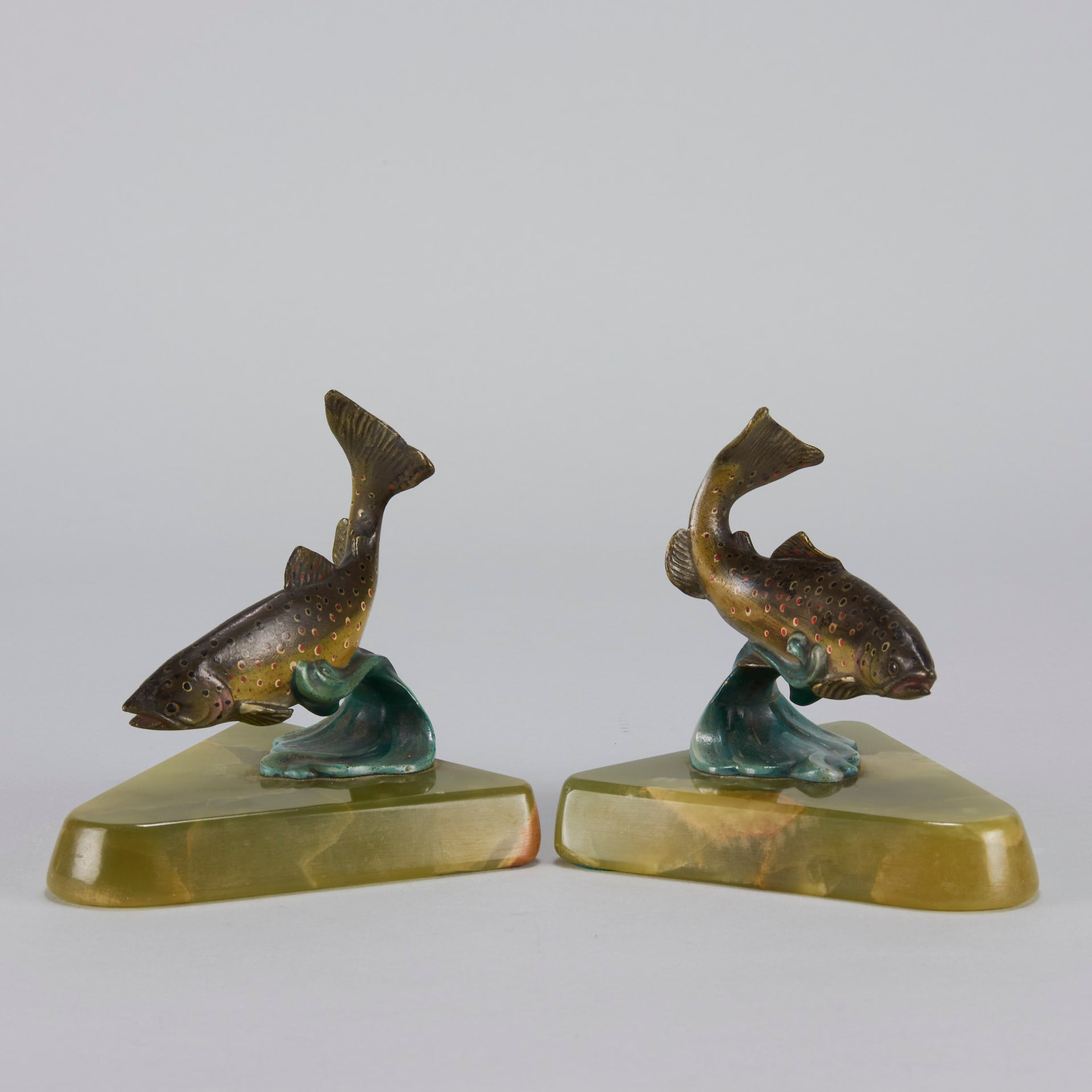 Vienna Bronze Fish Bookends - Antique Bronze - Hickmet Fine Arts