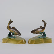 Vienna Bronze Fish Bookends - Antique Bronze - Hickmet Fine Arts