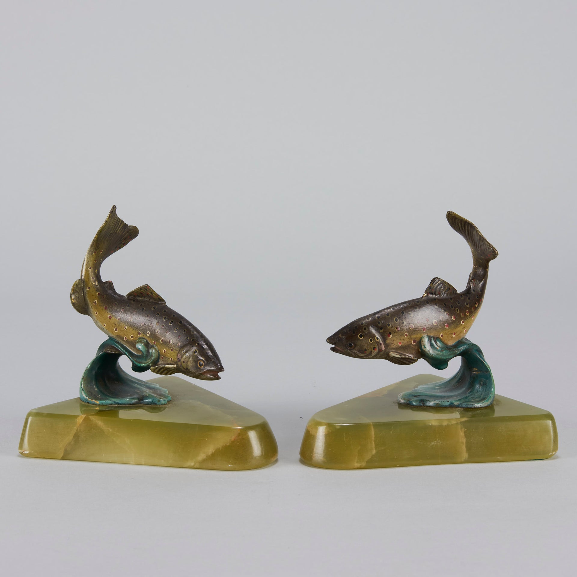 Vienna Bronze Fish Bookends - Antique Bronze - Hickmet Fine Arts