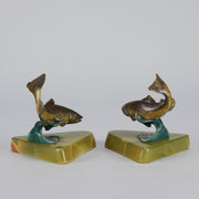 Vienna Bronze Fish Bookends - Antique Bronze - Hickmet Fine Arts