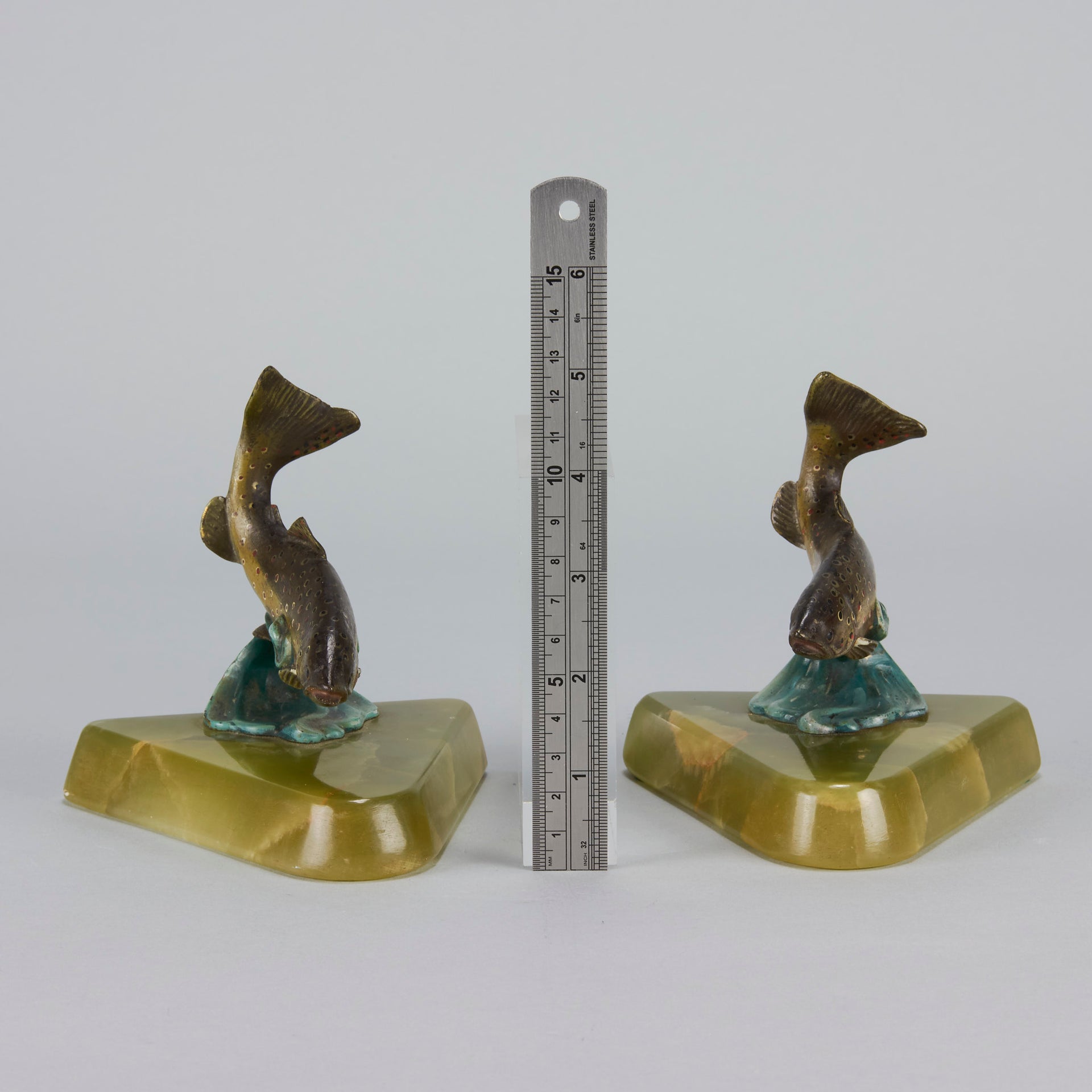 Vienna Bronze Fish Bookends - Antique Bronze - Hickmet Fine Arts