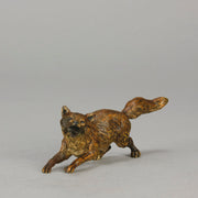 Vienna Bronze Fox A very fine early 20th Century cold-painted Austrian bronze figure of an energetic fox in a running pose