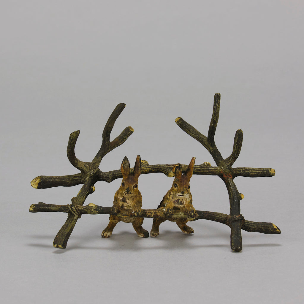 Vienna Bronze Rabbits - Cold Painted Bronze - Hickmet Fine Arts