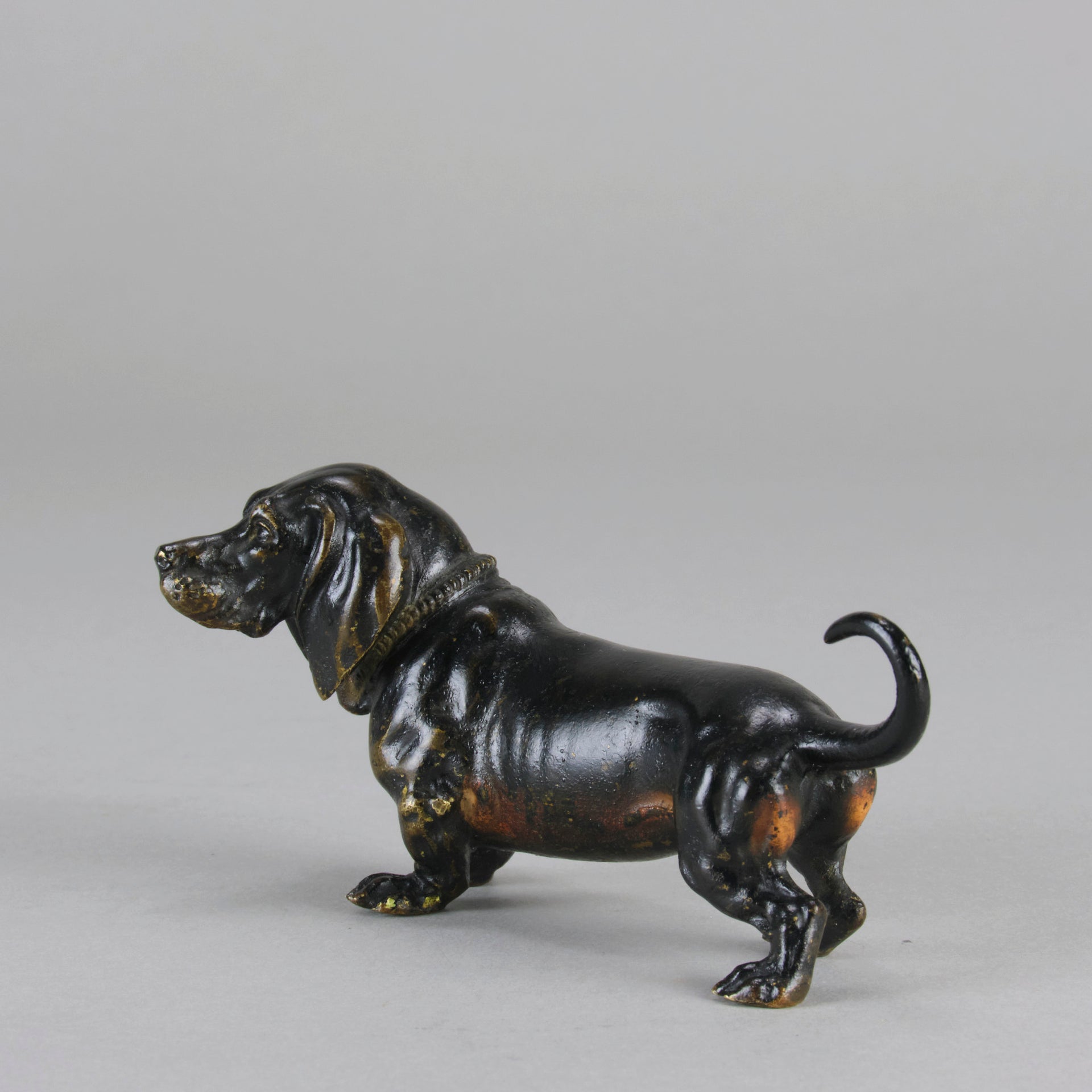 Vienna Bronze Dachshund - Antique Austrian Bronze - Hickmet Fine Arts 