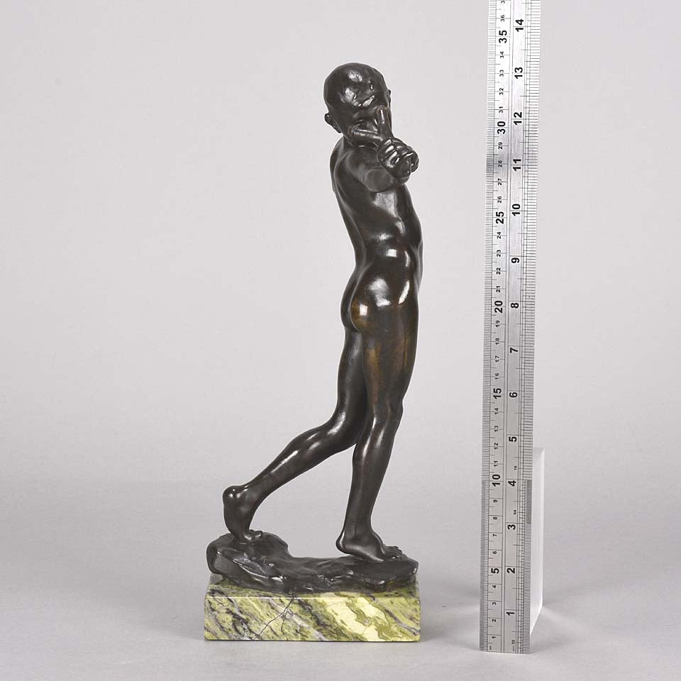 Sling Boy  - Art Nouveau Reid-Dick Bronze - Hickmet Fine Arts
