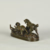 Deux Chiens en Arret by Antoine Louis Barye - Antique Bronze group of pointer and setter - Hickmet Fine Arts