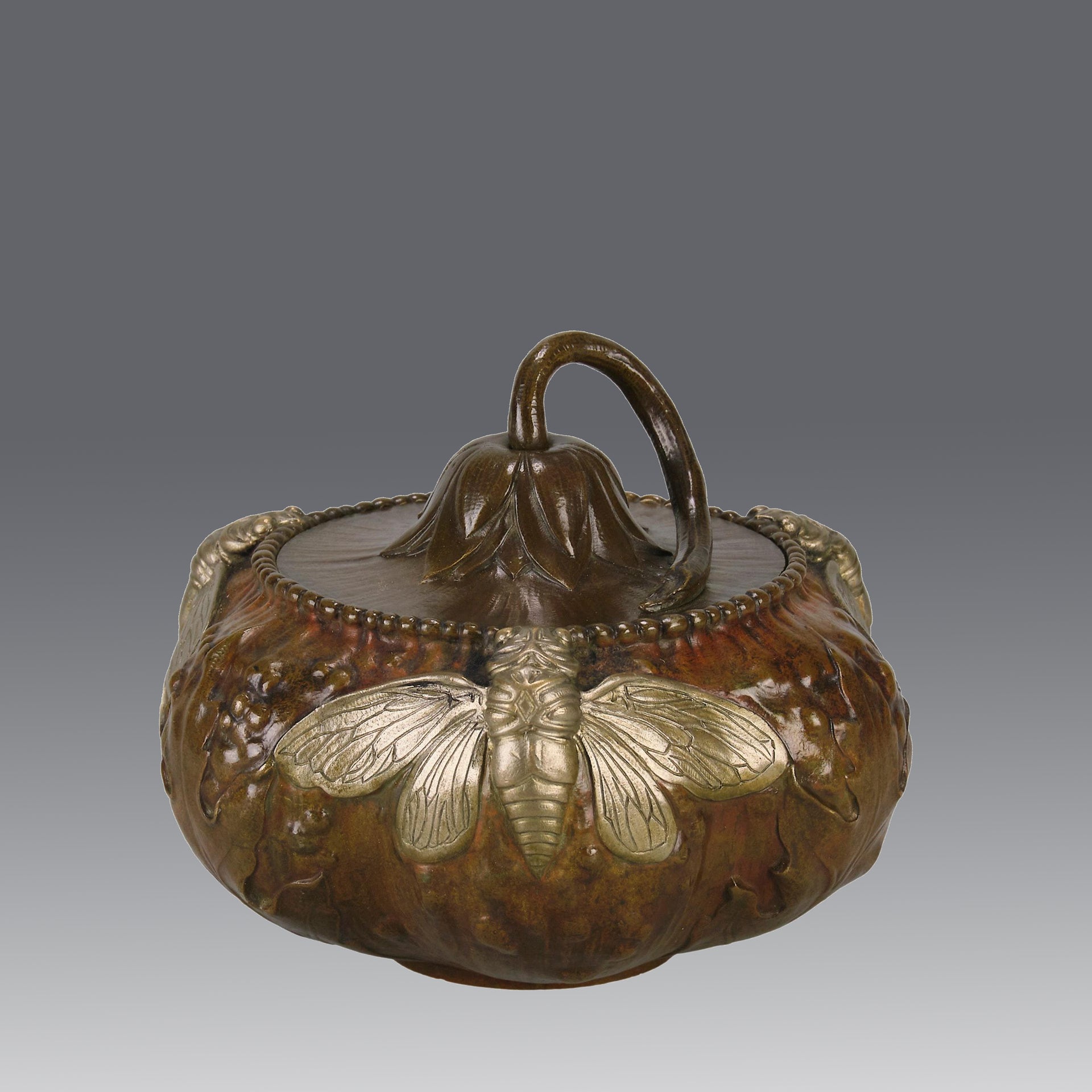Moth Bowl By Alexandre Vibert - Antique Bronze - Hickmet Fine Arts 