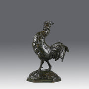 Coq Debout by Alfred Barye - Antique Bronze Cockerel - Hickmet Fine Arts