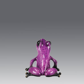 Berry An attractive limited edition bronze study of a purple frog in a seated position exhibiting very fine bright enamel colours by Tim Cotterill - Hickmet Fine Arts