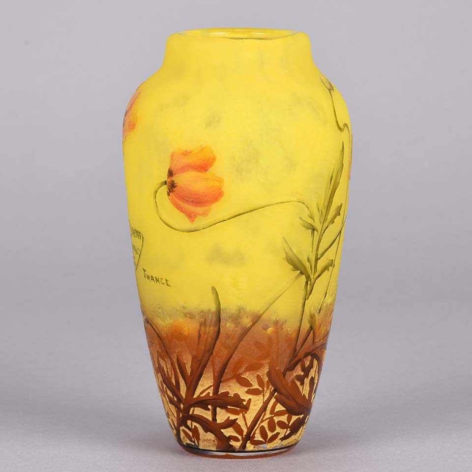 Daum Freres Vase - Art Nouveau Cameo Glass Vase 