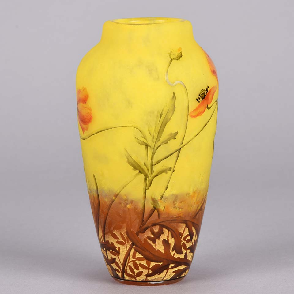 Daum Freres Vase - Art Nouveau Cameo Glass Vase 