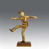 Art Deco Bronze Figurine Yo Yo by Gallo Gilt Bronze Sculpture of a young man dressed in period sailor boy attire performing tricks with his yo-yo whilst balancing on one leg. The figure with excellent hand carved detail and fine golden colour 