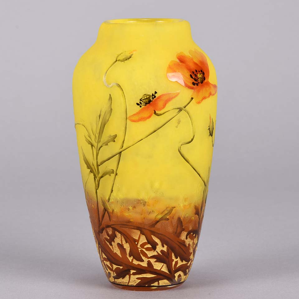 Daum Freres Vase - Art Nouveau Cameo Glass Vase 