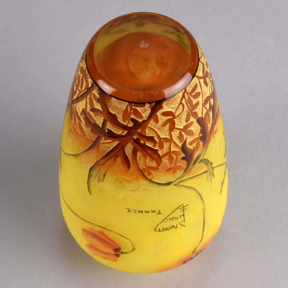 Daum Freres Vase - Art Nouveau Cameo Glass Vase 
