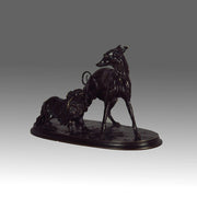 Bronze Greyhound and King Charles by Mene
