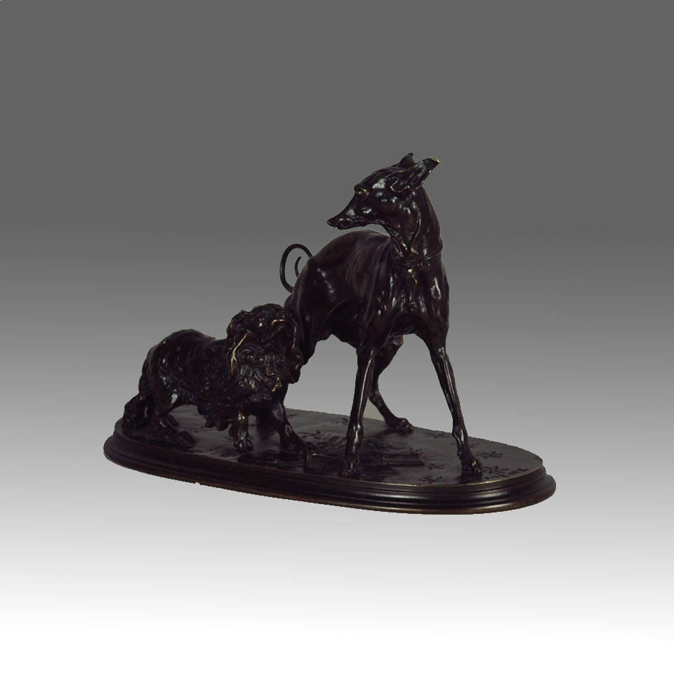 Bronze Greyhound and King Charles by Mene