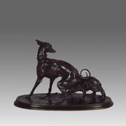 Bronze Greyhound and King Charles by Mene