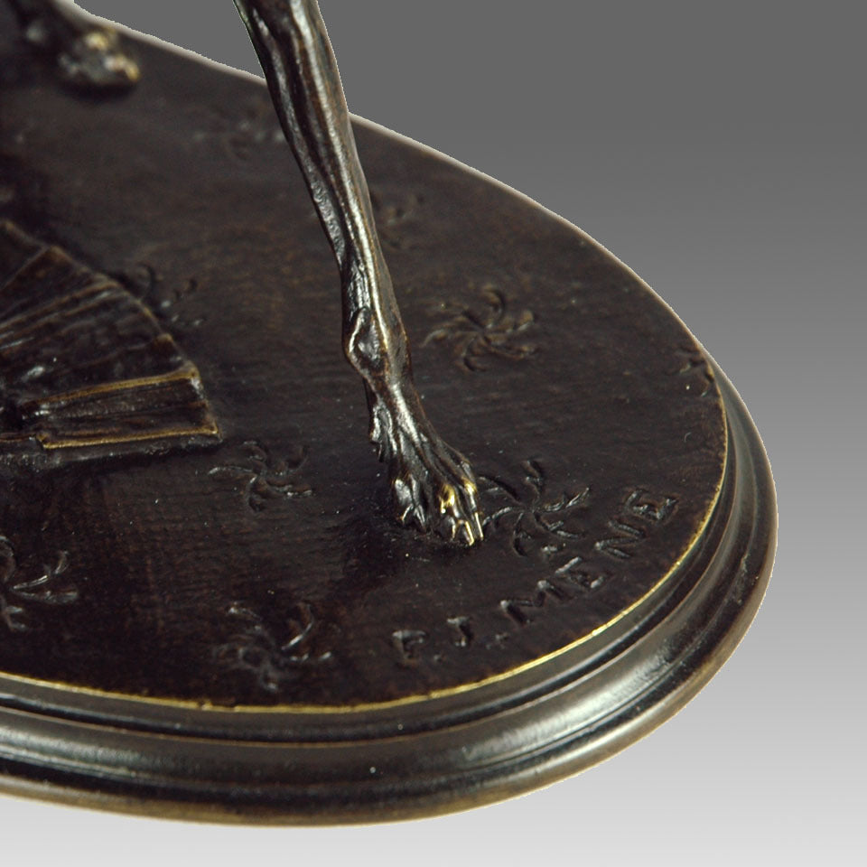 Bronze Greyhound and King Charles by Mene