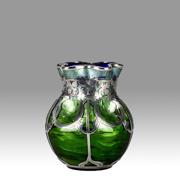 Art Nouveau Titania Silvered Vase by Johann Loetz