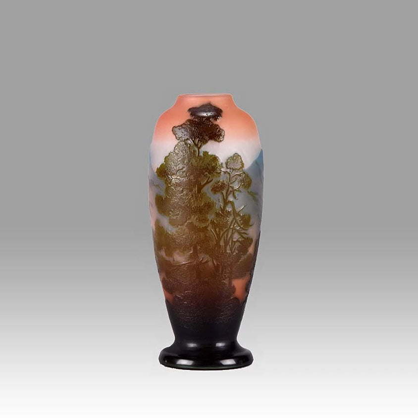 "Mountain Landscape" Vase by Emile Gallé