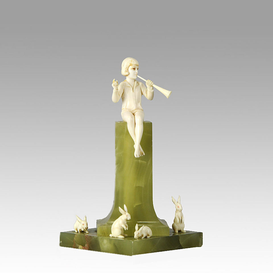 Boy With Rabbits by Ferdinand Preiss