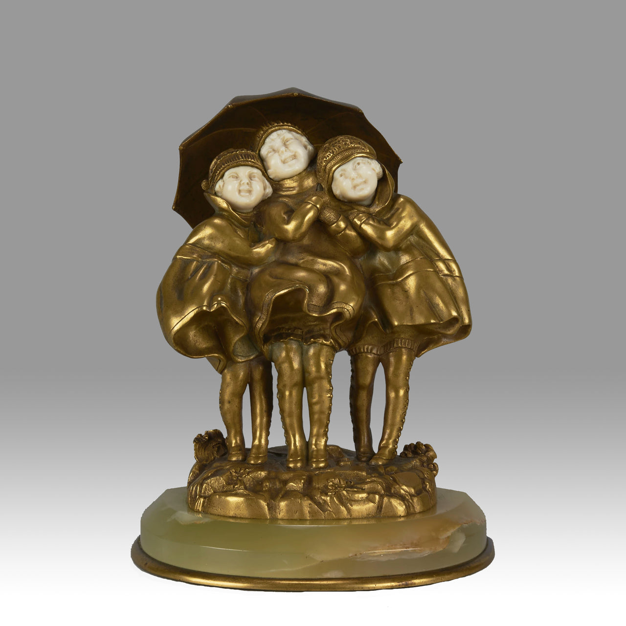 Chiparus Demetre - Chiparus Bronze and Ivory three girls