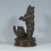 Lecourtier Bears Playing Animalier Bronze