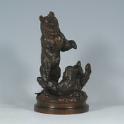 Lecourtier Bears Playing Animalier Bronze