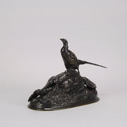 Auguste Cain Bronze of Nesting Pheasants 