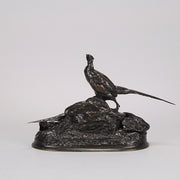Auguste Cain Bronze of Nesting Pheasants 