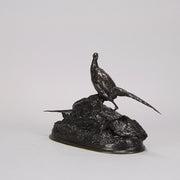 Auguste Cain Bronze of Nesting Pheasants 