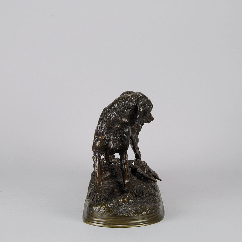 Setter and Rabbit bronze by Moigniez