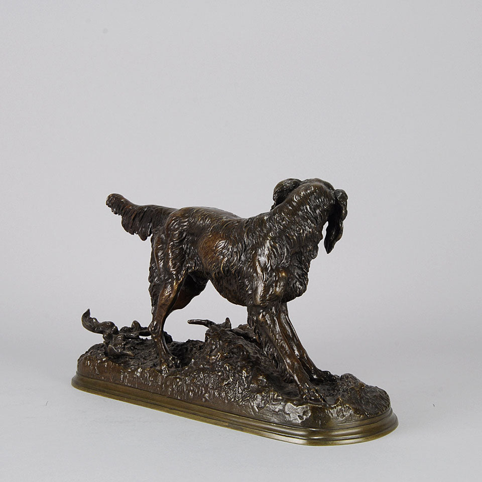 Setter and Rabbit bronze by Moigniez