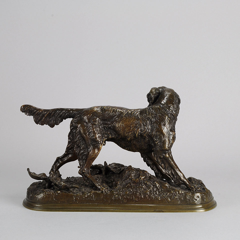 Setter and Rabbit bronze by Moigniez